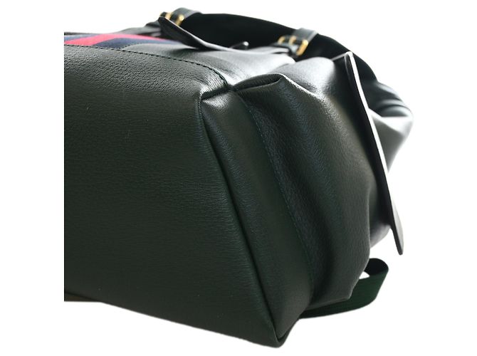 Gucci Green Large Rucksack aus Kalbsleder Web Ophidia Grün Dunkelgrün - Ansicht 14