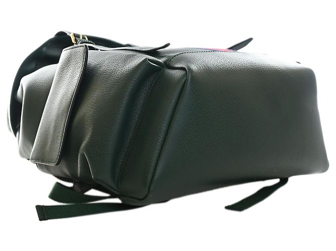 Gucci Green Large Rucksack aus Kalbsleder Web Ophidia Grün Dunkelgrün - Ansicht 5