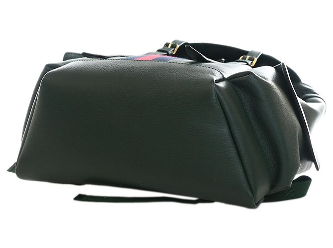 Gucci Green Large Rucksack aus Kalbsleder Web Ophidia Grün Dunkelgrün - Ansicht 6