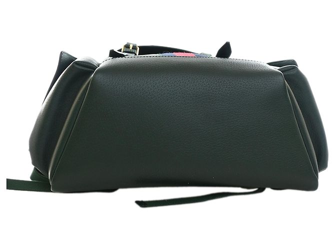 Gucci Green Large Rucksack aus Kalbsleder Web Ophidia Grün Dunkelgrün - Ansicht 7