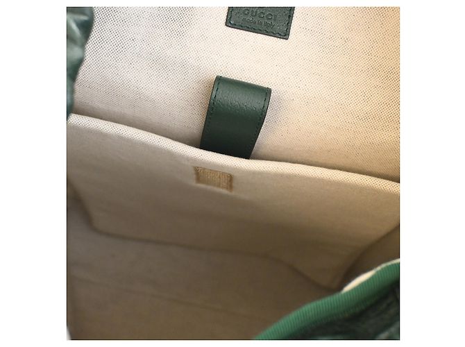 Gucci Green Large Rucksack aus Kalbsleder Web Ophidia Grün Dunkelgrün - Ansicht 8