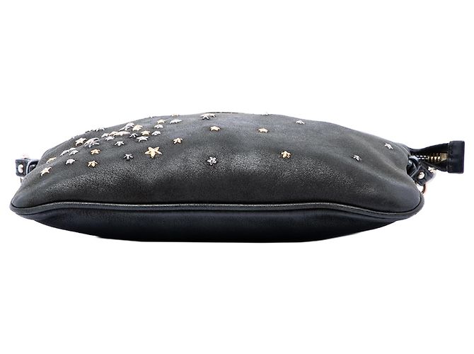 Fendi Borsa a tracolla mini in pelle nera con stelle borchiate e catena Nero - vista 3
