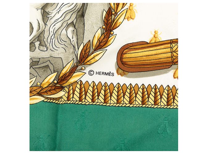Sciarpa in seta Hermès Green Napoleon 90 Verde - vista 6