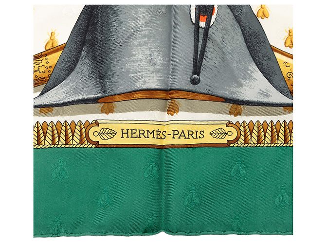 Sciarpa in seta Hermès Green Napoleon 90 Verde - vista 7