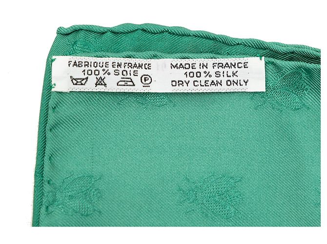 Sciarpa in seta Hermès Green Napoleon 90 Verde - vista 8