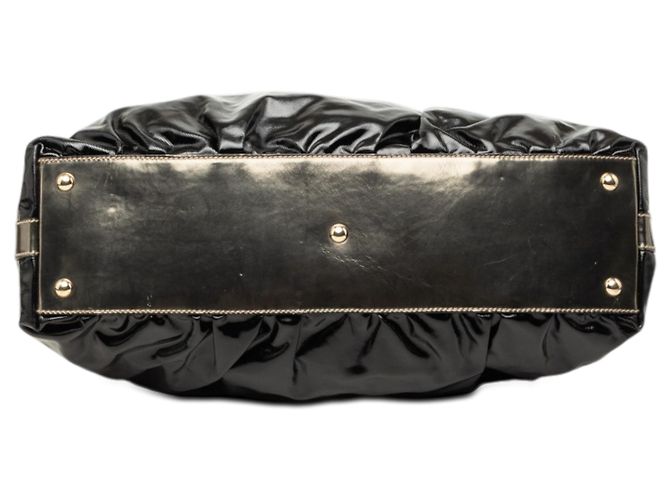 Borsa Gucci Black Coated Canvas Bamboo Dialux Pop Nero - vista 3