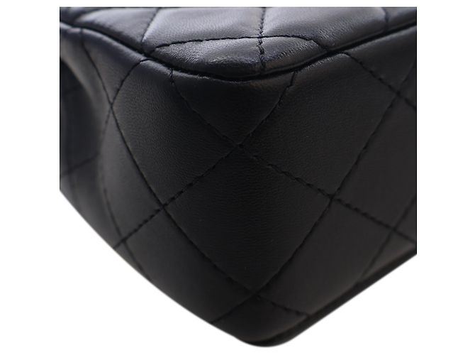 Chanel Black Mini CC Matelassé Lambskin Lucido Half Flap Nero - vista 10