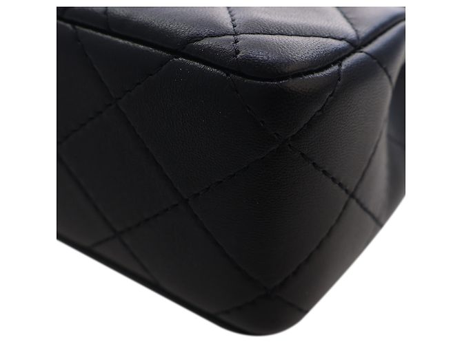Chanel Black Mini CC Matelassé Lambskin Lucido Half Flap Nero - vista 11