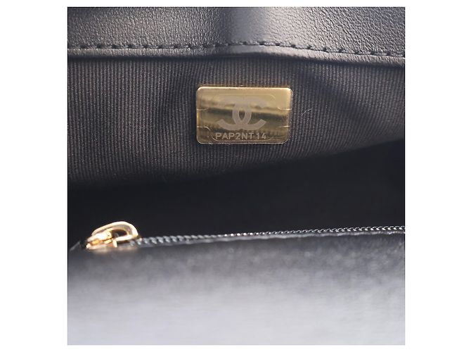 Chanel Black Mini CC Matelassé Lambskin Lucido Half Flap Nero - vista 6