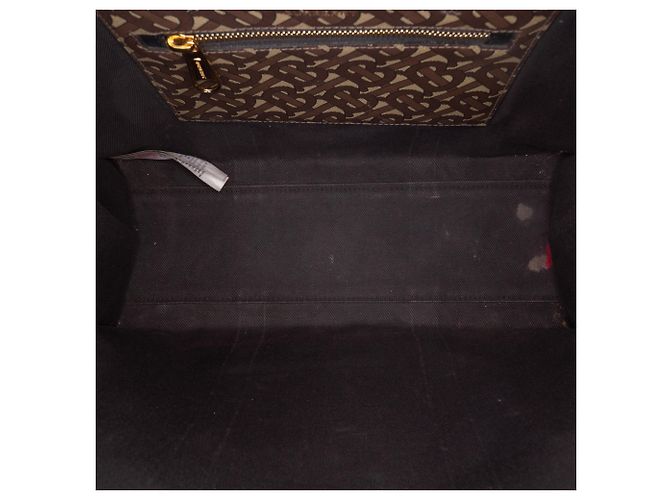 Burberry Brown TB Monogram E Canvas Stripe Book Tote Marrone - vista 4