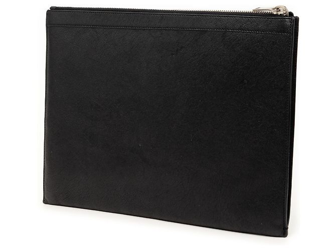 Clutch in pelle nera borchiata Saint Laurent Nero - vista 2