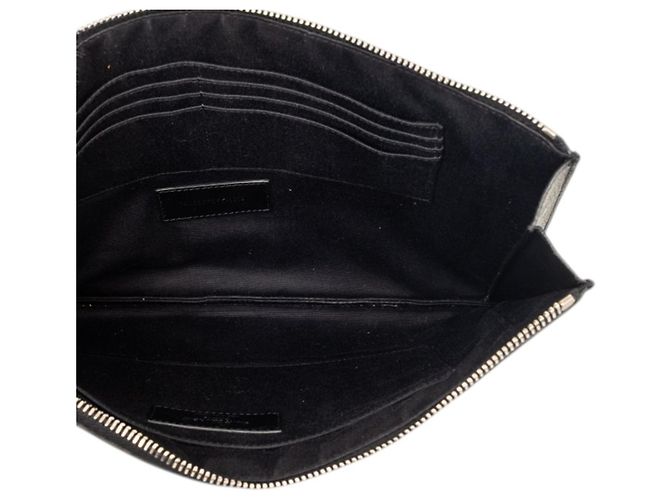 Clutch in pelle nera borchiata Saint Laurent Nero - vista 4