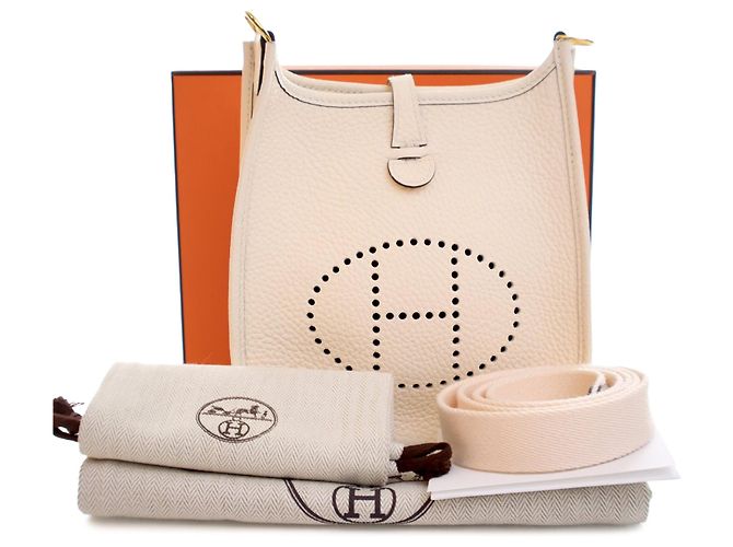 Hermès White Clemence Evelyne 16 Amazone Blanc Écru - vue 15