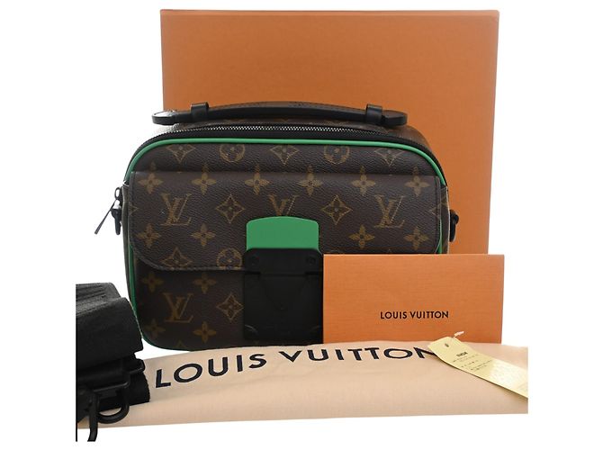 Sac Messenger Louis Vuitton Marron Monogram Macassar S Lock - vue 14