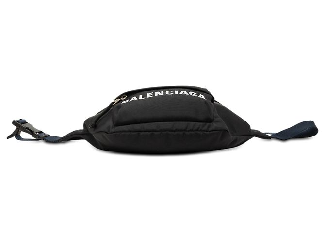 Borsa a tracolla Balenciaga Black Small Nylon Logo Wheel Belt Bag Nero - vista 3