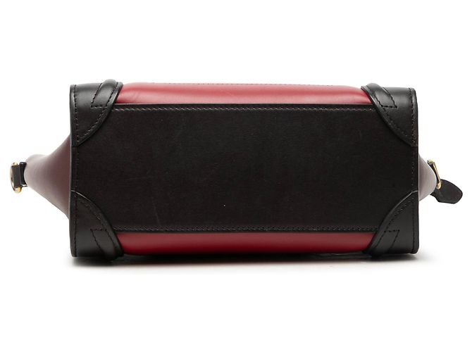 Céline Borsa Celine Red Nano Tricolor Leather Luggage Tote Rosso - vista 3