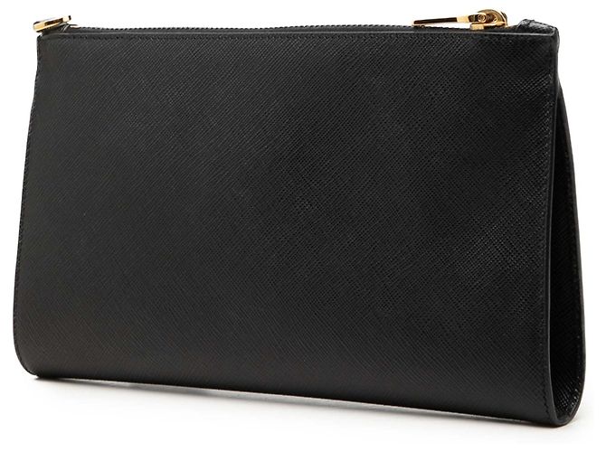 Clutch Prada Black Saffiano con fiocco Nero - vista 2