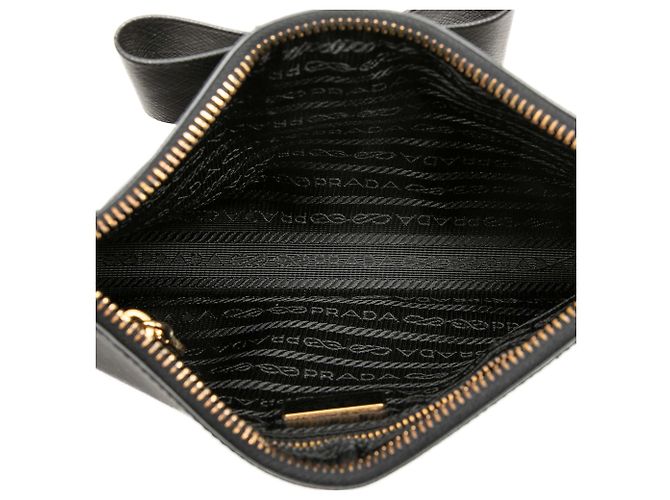 Clutch Prada Black Saffiano con fiocco Nero - vista 4