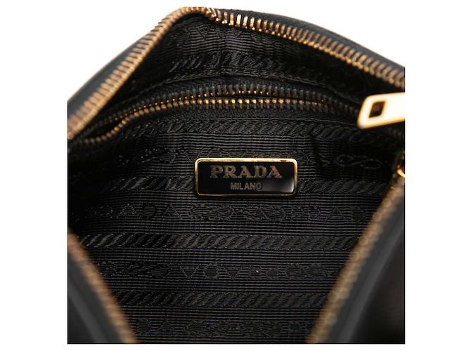 Clutch Prada Black Saffiano con fiocco Nero - vista 5