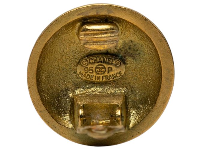Orecchini Chanel Gold CC placcati oro tondi con clip D'oro - vista 3