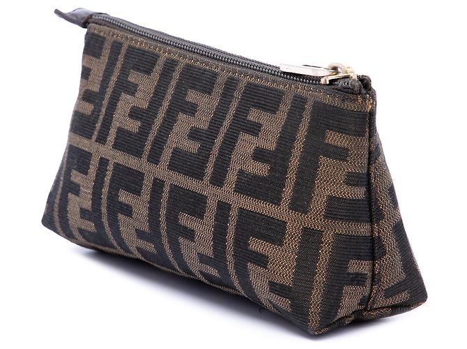 Clutch Fendi en lona Zucca marrón - vista 2