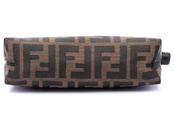 Clutch Fendi en lona Zucca marrón - vista 3