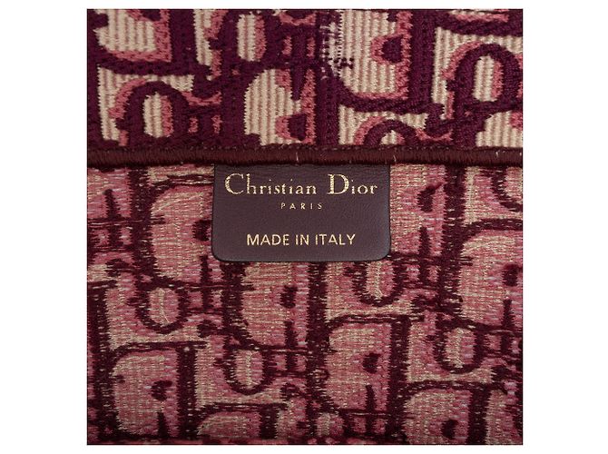 Dior Red Large Oblique Bestickte Canvas Book Tote Rot Bordeaux - Ansicht 5