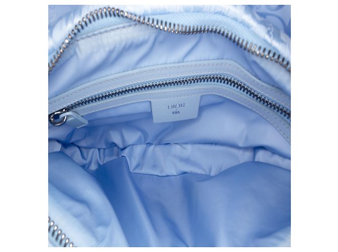 Sac bandoulière Saddle en tissu technique Dior Blue ERL Oblique Mirage Bleu Bleu clair - vue 4