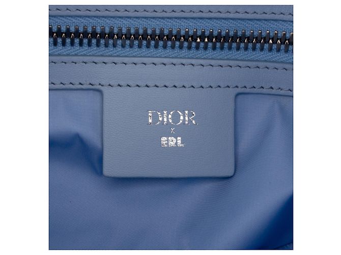 Sac bandoulière Saddle en tissu technique Dior Blue ERL Oblique Mirage Bleu Bleu clair - vue 5