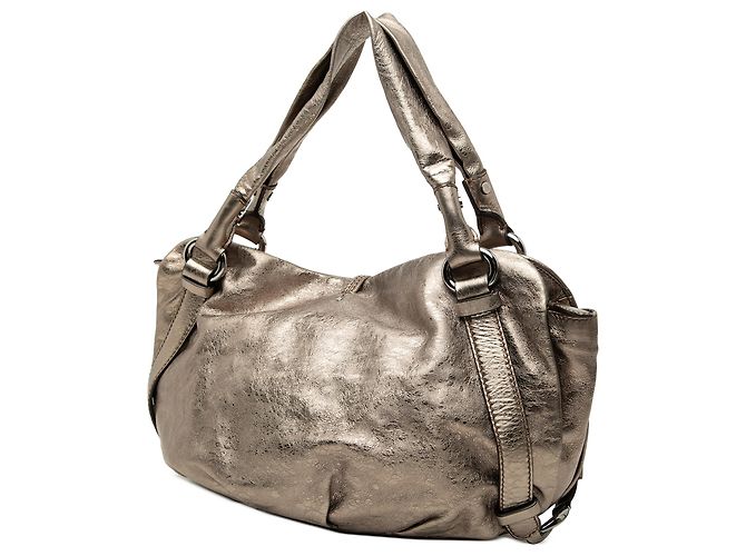 Céline Celine Hobo Bittersweet in pelle di vitello metallizzata oro D'oro - vista 2