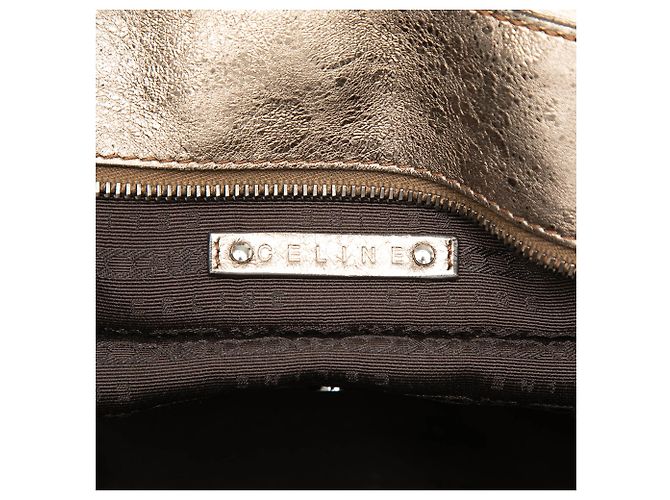 Céline Celine Hobo Bittersweet in pelle di vitello metallizzata oro D'oro - vista 5