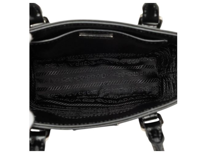 Borsa Prada Black Small Spazzolato Leather Satchel Nero - vista 4
