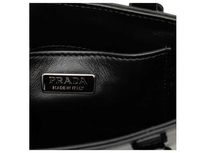 Borsa Prada Black Small Spazzolato Leather Satchel Nero - vista 5
