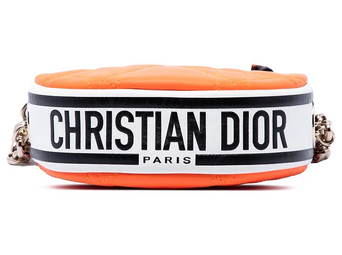 Dior Orange Micro Lambskin Cannage Dior Vibe Hobo Arancione - vista 3