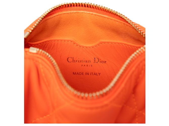 Dior Orange Micro Lambskin Cannage Dior Vibe Hobo Arancione - vista 5