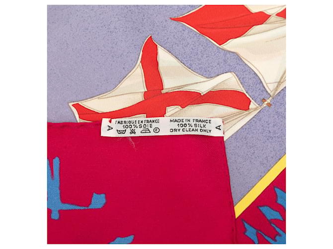 Sciarpa in seta Hermès Purple En Course 90 - vista 2