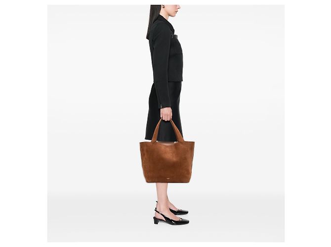 ALAÏA Tote Le Cabas in nubuck marrone - vista 6