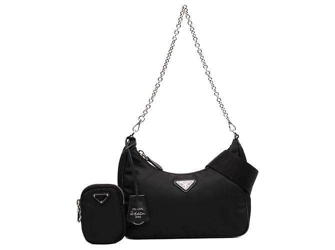 Borsa Prada Black Saffiano Trimmed Re Nylon Re Edition 2005 Nero - vista 7