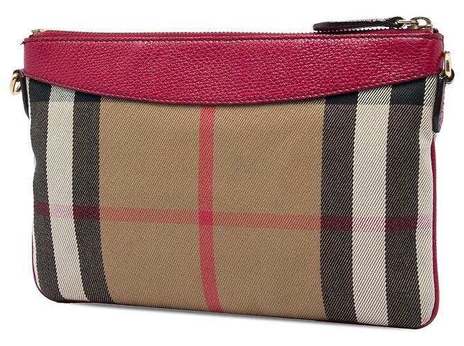 Borsa a tracolla Burberry Peyton in tela House Check marrone Marrone chiaro - vista 2