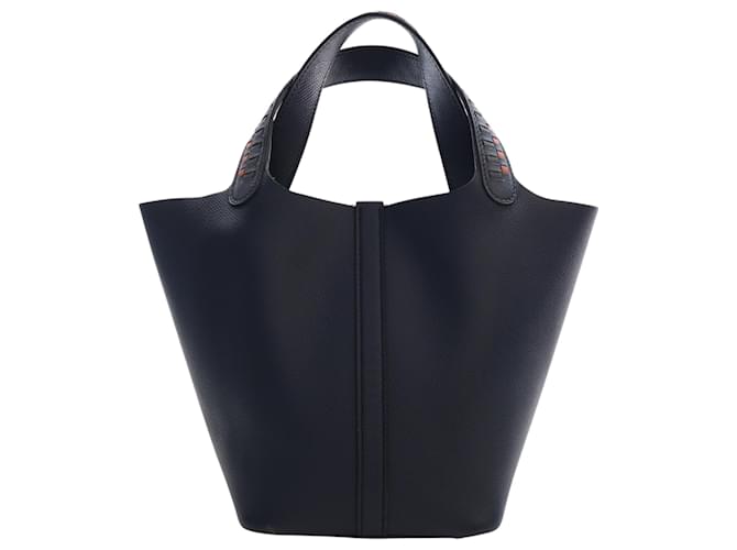 Hermès Blue Epsom Tressage Picotin Lock 18 Blu navy - vista 4