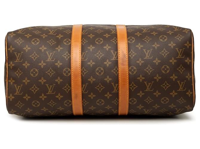 Louis Vuitton Marrone Monogram Keepall 45 - vista 3