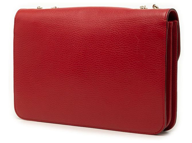 Gucci Rosso Borsa a tracolla in pelle di vitello Dollar Medium con G intrecciato - vista 2