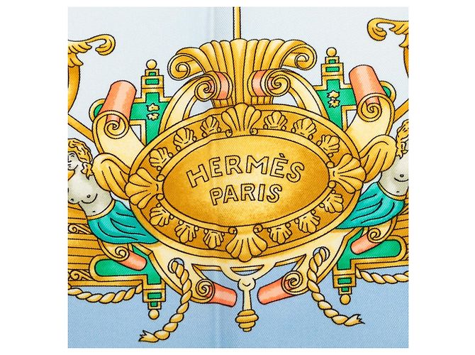 Sciarpa in seta Hermès Blue Vaisseaux et Fregates 90 - vista 3