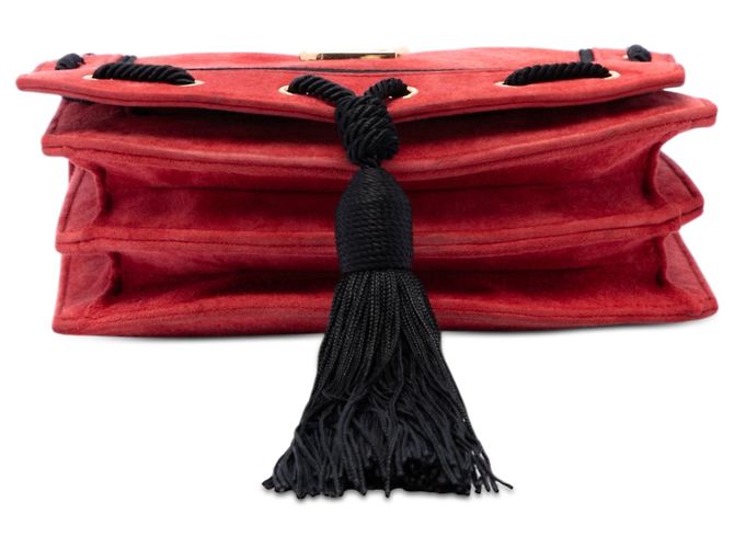 Borsa a tracolla Saint Laurent Red Suede Monogram Fetish Tassel Rosso - vista 3