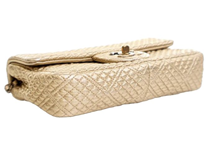 Chanel Gold Small Micro Quilted Metallic Lambskin Coin Flap D'oro - vista 10