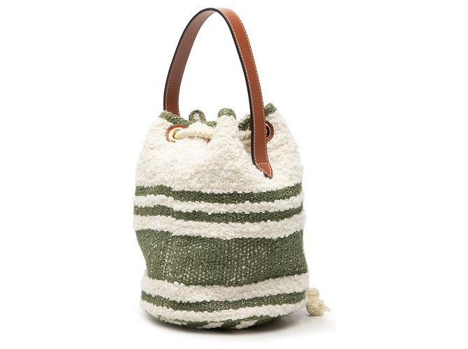16 Céline Borsa a secchiello Celine White Teen Plein Soleil in tela Bianco - vista 2