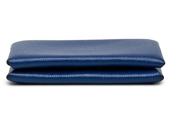 Tarjetero Calvi en chevre Mysore azul Hermès Azul oscuro - vista 3