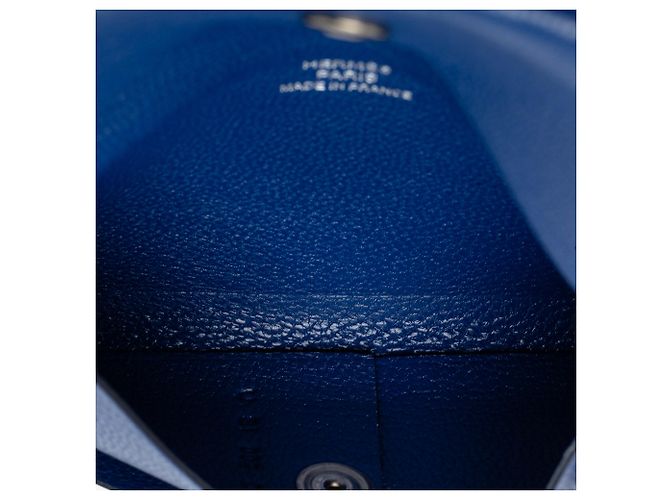 Tarjetero Calvi en chevre Mysore azul Hermès Azul oscuro - vista 4