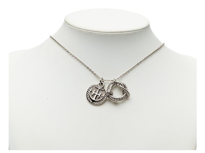 Collana con pendente Cordage Rope in argento placcato palladio Hermès - vista 8