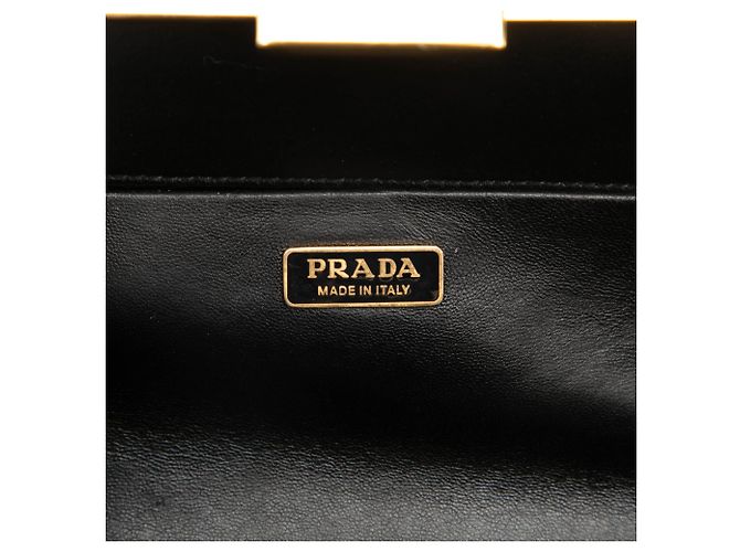 Borsa a tracolla Prada Black Saffiano and City Calf Light Frame Nero - vista 5